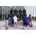 art deco garden statues metal craft brass football player statue for sale